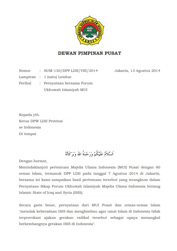 Pernyataan bersama Forum Ukhuwah Islamiyah MUI 001