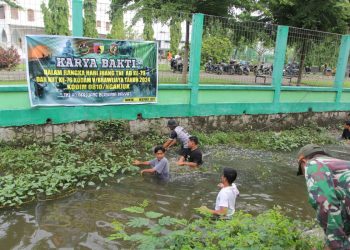 Ponpes Millenium Alfiena Bersama TNI Helat Karya Bhakti