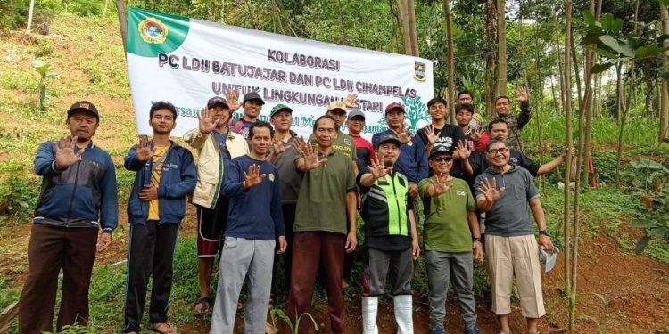 Pimpinan Cabang (PC) LDII Kecamatan Cihampelas dan Kecamatan Batujajar menggelar kegiatan menanam pohon di Perbukitan Kampung Jalantir, Batujajar, Kabupaten Bandung Barat, Jawa Barat pada Rabu (25/12). Foto: LINES