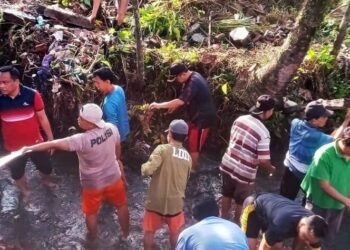 LDII Bersama Warga Penambongan Gelar Kerja Bakti Evakuasi Talud Longsor di Purbalingga