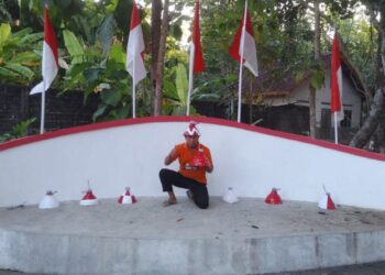 Sambut HUT ke-80 RI, Warga LDII Banaran dan Galur Gelar Kerja Bakti dan Kibarkan Bendera
