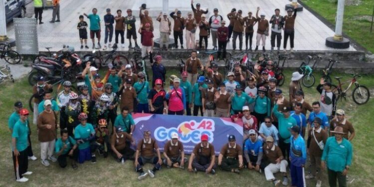 PC LDII Berbah menggelar Gowes Hari Olahraga Nasional 2025 di Sleman, Daerah Istimewa Yogyakarta (DIY). Foto: LINES.