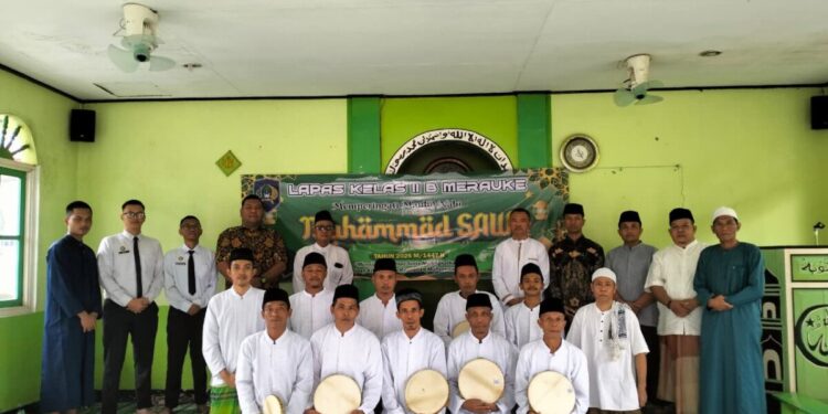 DPW LDII Papua Selatan bekerja sama dengan Lembaga Pemasyarakatan (Lapas) Kelas IIB Merauke memberikan pembinaan rohani Islam kepada warga binaan. Foto: LINES