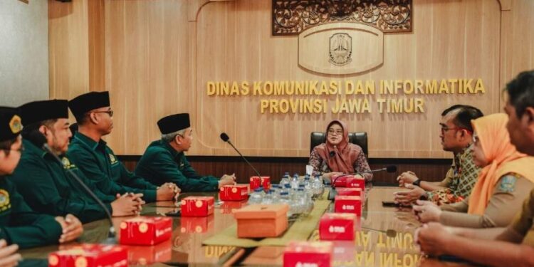 DPW LDII Jawa Timur mengunjungi Kantor Dinas Komunikasi dan Informatika (Diskominfo) Provinsi Jawa Timur. Foto: LINES.
