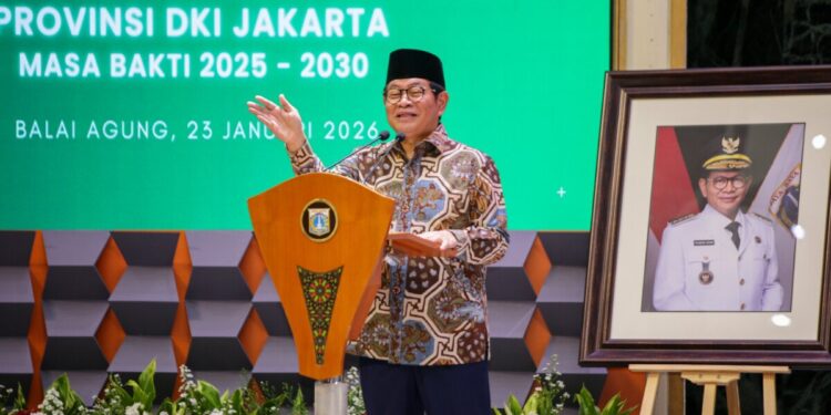 Pramono Anung mengucapkan syukur bisa hadir dan memberikan selamat atas dikukuhkannya kepengurusan LDII DKI Jakarta masa bakti 2025-2030. Foto: LINES