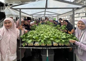 Dukung Upaya Pencegahan Stunting, Wanita LDII Lamongan Belajar Hidroponik