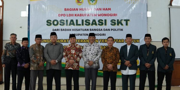 DPD LDII Kabupaten Wonogiri bekerja sama dengan Badan Kesatuan Bangsa dan Politik (Kesbangpol) menggelar sosialisasi Surat Keterangan Terdaftar (SKT). Foto: LINES
